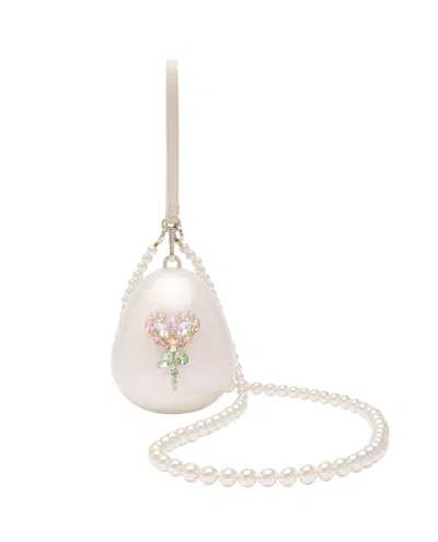Simone Rocha Large Pearl Egg Clutch Bag In Neutrals