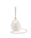 Simone Rocha Micro Egg Bag W/ Pearl Crossbody W/ Chain In White