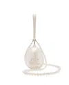 Simone Rocha Micro Egg Bag W/ Pearl Crossbody W/ Chain In White