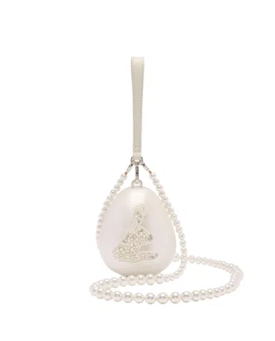 SIMONE ROCHA MICRO EGG BAG W/ PEARL CROSSBODY W/ CHAIN