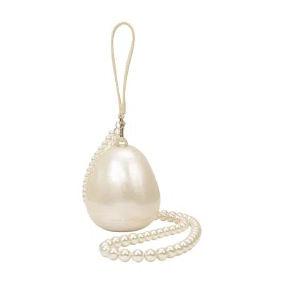 Simone Rocha Micro Egg Pouch With Pearl-incrusted Handle In Multi