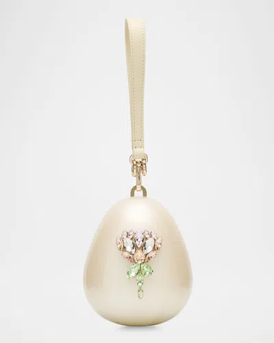 Simone Rocha Micro Pearly Egg Crossbody Bag In Pearl Pink Multi