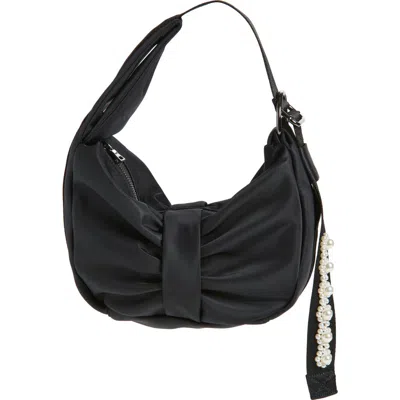 Simone Rocha Mini Bow Sateen Sling Bag In Black