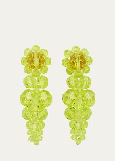 Simone Rocha Mini Cluster Earrings, Green In Yellow