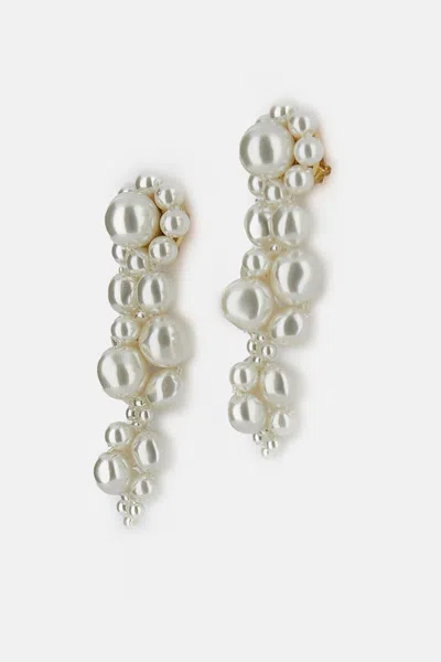 Simone Rocha Mini Cluster Earrings In Brown