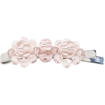Simone Rocha Mini Crystal Flower Hair Clip In Pale Pink