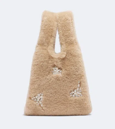 Simone Rocha Mini Embellished Shopper In Beige