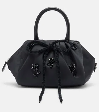 Simone Rocha Mini Embellished Top-handle Bag In Black