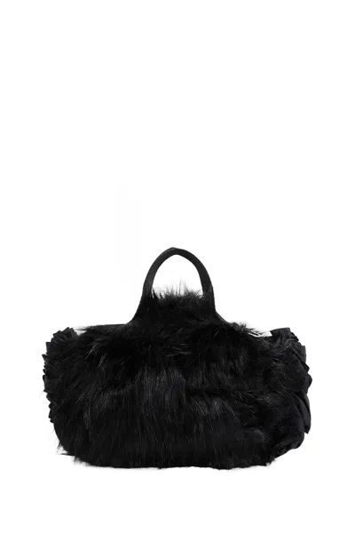 Simone Rocha Mini Faux Fur Bag In Black