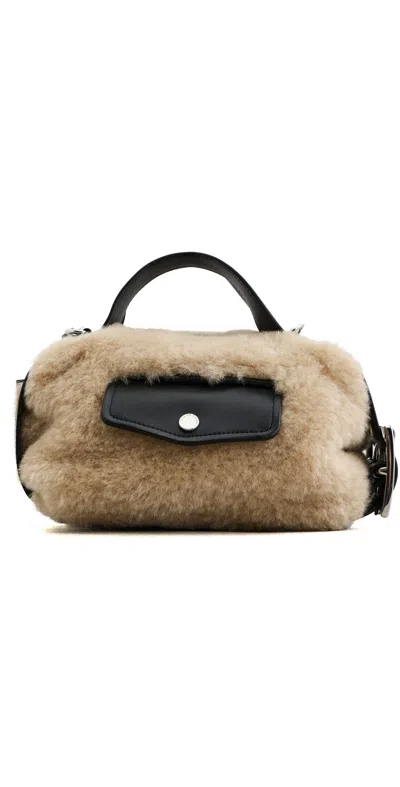 Simone Rocha Mini Faux Fur Biker Belt Bag Blonde
