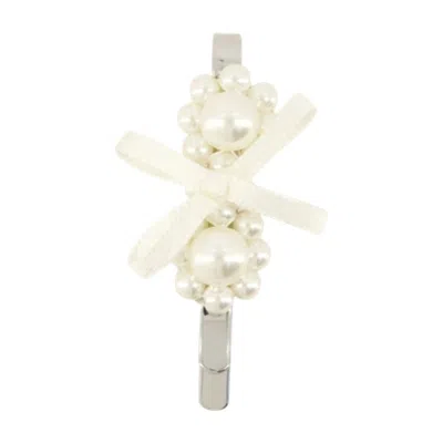 Simone Rocha Mini Flower Hair Clip In White