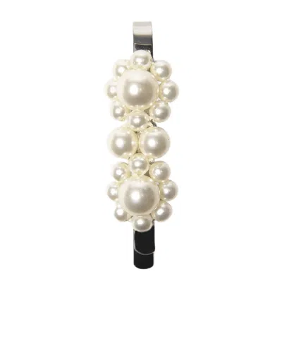 Simone Rocha Mini Flower Hair Clips In Metallic