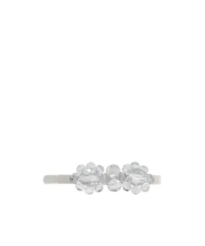 Simone Rocha Mini Flower Hairpin In White