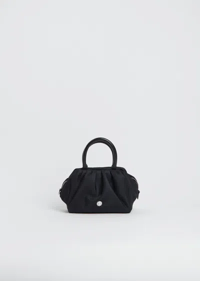 Simone Rocha Mini Gathered Top Handle Bag In Black