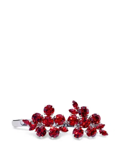Simone Rocha Mini Hellebore Flower Hair Clip In Red