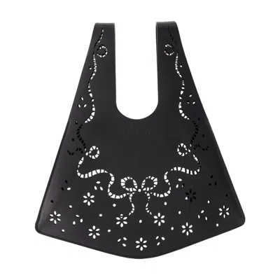 Simone Rocha Mini Lasercut Shopper Bag -  - Leather - Black