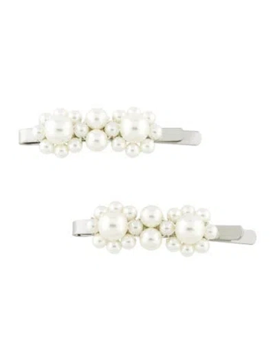 Pre-owned Simone Rocha Mini Metal Hair Clip In White