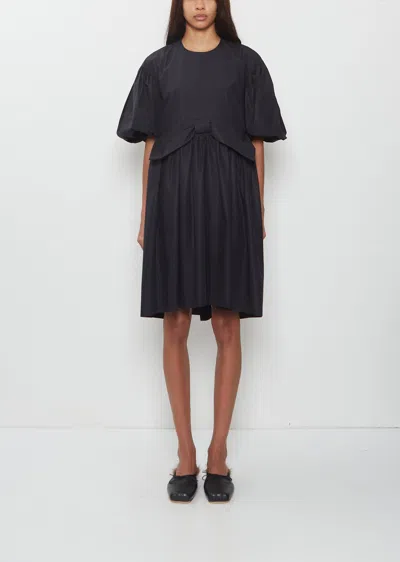 Simone Rocha Mini Puff Sleeve Bow Dress In Black