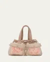 Simone Rocha Mini Sheer Stuffed Carnation Drawstring Top-handle Bag In Nude
