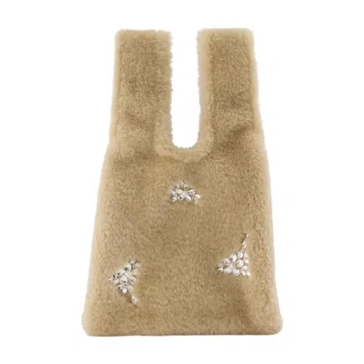 Simone Rocha Mini Shopper Bag -  - Faux Fur - Beige