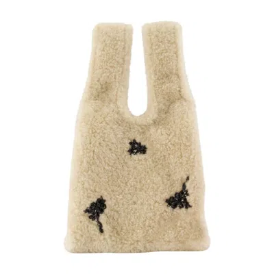 Simone Rocha Mini Shopper Bag -  - Faux Fur - Beige
