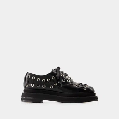 SIMONE ROCHA MOCASSINS HEART TOE GROMMET BROGUE - SIMONE ROCHA - CUIR - NOIR