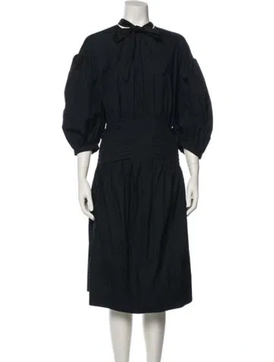 Pre-owned Simone Rocha Mock Neck Midi Length Dress In Black