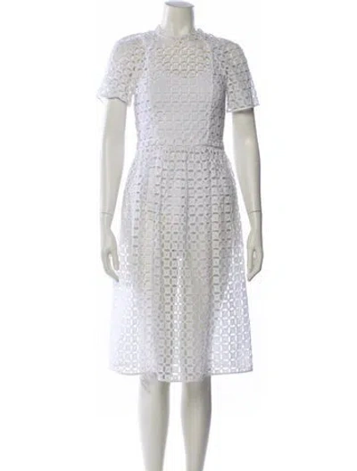 Pre-owned Simone Rocha Mock Neck Midi Length Dress In White