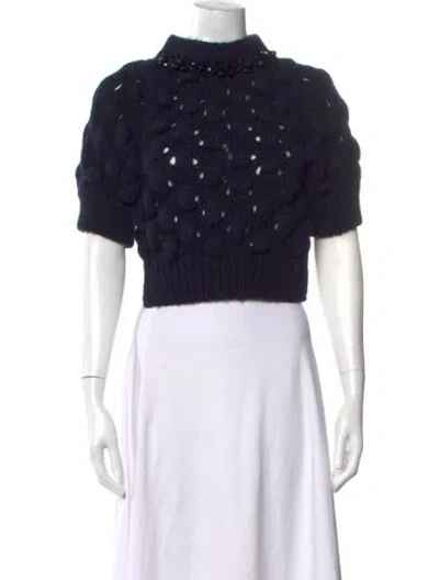 Pre-owned Simone Rocha Mock Neck Sweater In Blue