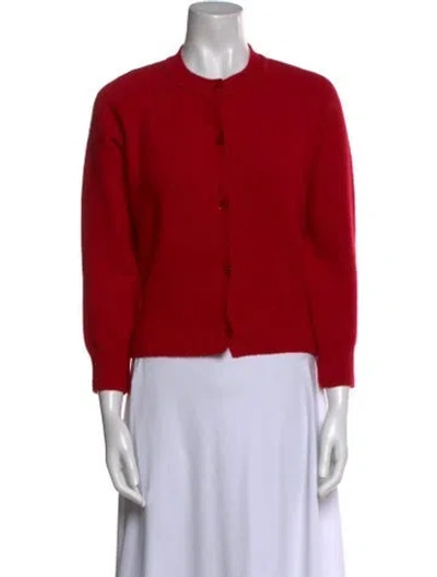 Pre-owned Simone Rocha Mock Neck Three-quarter Sleeve Crop Top In Red