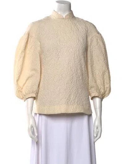 Pre-owned Simone Rocha Mock Neck Three-quarter Sleeve Sweatshirt In Neutral