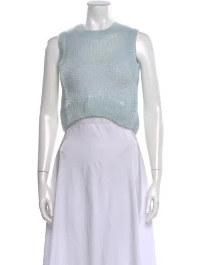 Pre-owned Simone Rocha Mohair Crew Neck Sweater In Blue