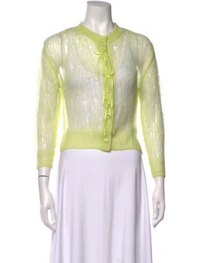 Pre-owned Simone Rocha Mohair Crew Neck Sweater In Green
