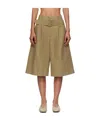 Simone Rocha Beige Wide Leg Multi Belt Loop Shorts In Brown