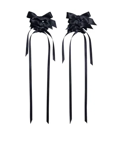 Simone Rocha Multi-bow Drip Earrings In Black