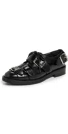 Simone Rocha Multi Buckle Brogue Loafers Black In Black