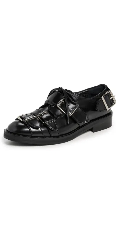 Simone Rocha Multi Buckle Brogue Loafers Black