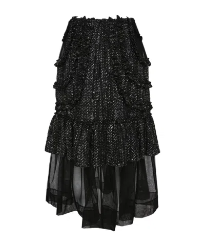 SIMONE ROCHA SIMONE ROCHA MULTI FRILL PATCHWORK FRAY SKIRT
