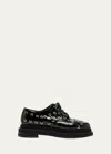 Simone Rocha Multi-lace Leather Platform Loafers In Blackjet