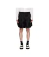 Simone Rocha Black Layered Flap Cargo Shorts