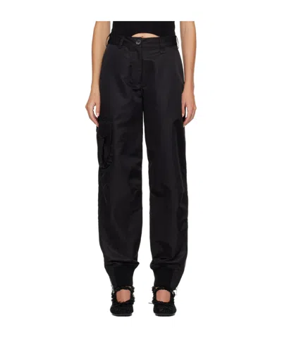 SIMONE ROCHA MULTI-POCKET ANKLE ZIPPER CASUAL PANTS
