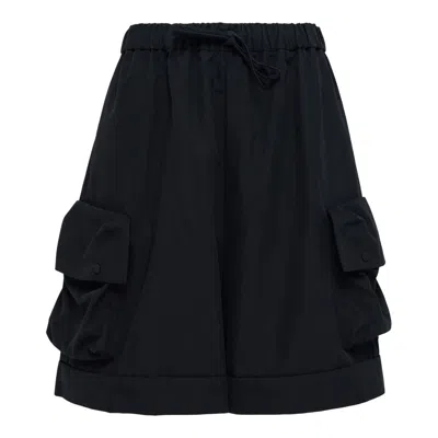 Simone Rocha Multi Pocket Cargo Drawstring Shorts In Black