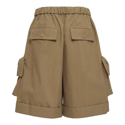Simone Rocha Multi Pocket Cargo Drawstring Shorts In Brown