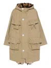Simone Rocha Multi Pocket Fur Lined Parka In Brown