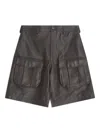 Simone Rocha Multi-pocket Leather Shorts In Brown
