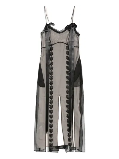 Simone Rocha Multi-split Maxi Dress In Black