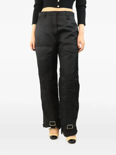 Pre-owned Simone Rocha Multi-pocket Buckle-detail High-waisted Trousers In Black