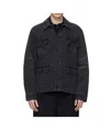 Simone Rocha Multi-pocket Workwear Denim Jacket In Black