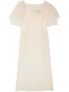Simone Rocha Neutral Short-sleeve Sheer Dress In Neutrals