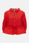 Simone Rocha Nylon Drawstring Jacket In Red